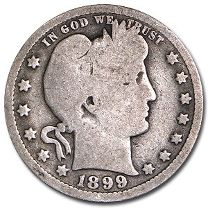1899-O Barber Quarter Good 1899-O Barber Quarter Good